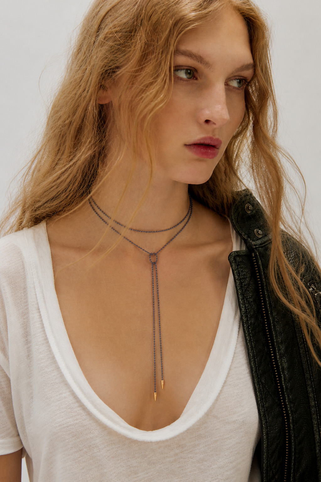 Lapis Lariat Necklace 36″ Silk Knotted Brass Tips Anthropologie Style