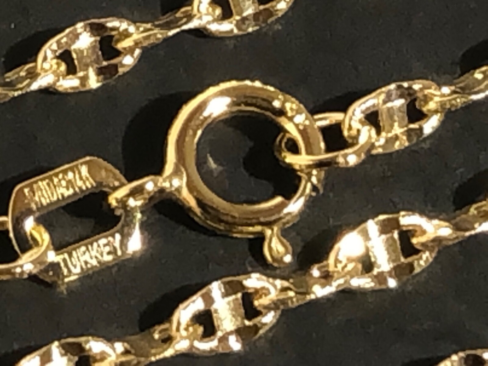 14 k Solid Yellow Gold 2.05mm Stamped Mariner Chain Necklace 16”,18”,20”,22”,24”