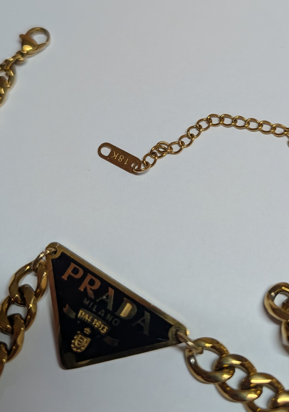 18k Gold Plated Prada Rework Necklace