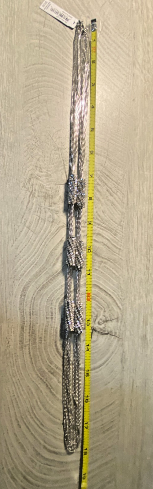 NWT ABS Silvertone necklace – rhinestone accents – 18″