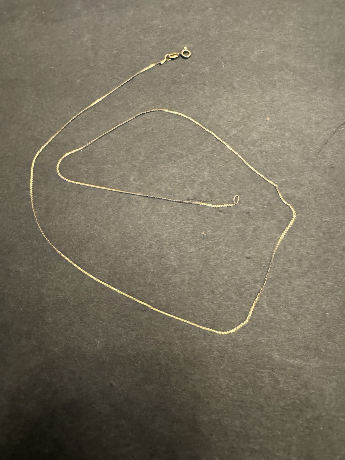 14K Yellow Gold Herringbone Necklace, 16.5” long 0.5 mm, 0.8 g