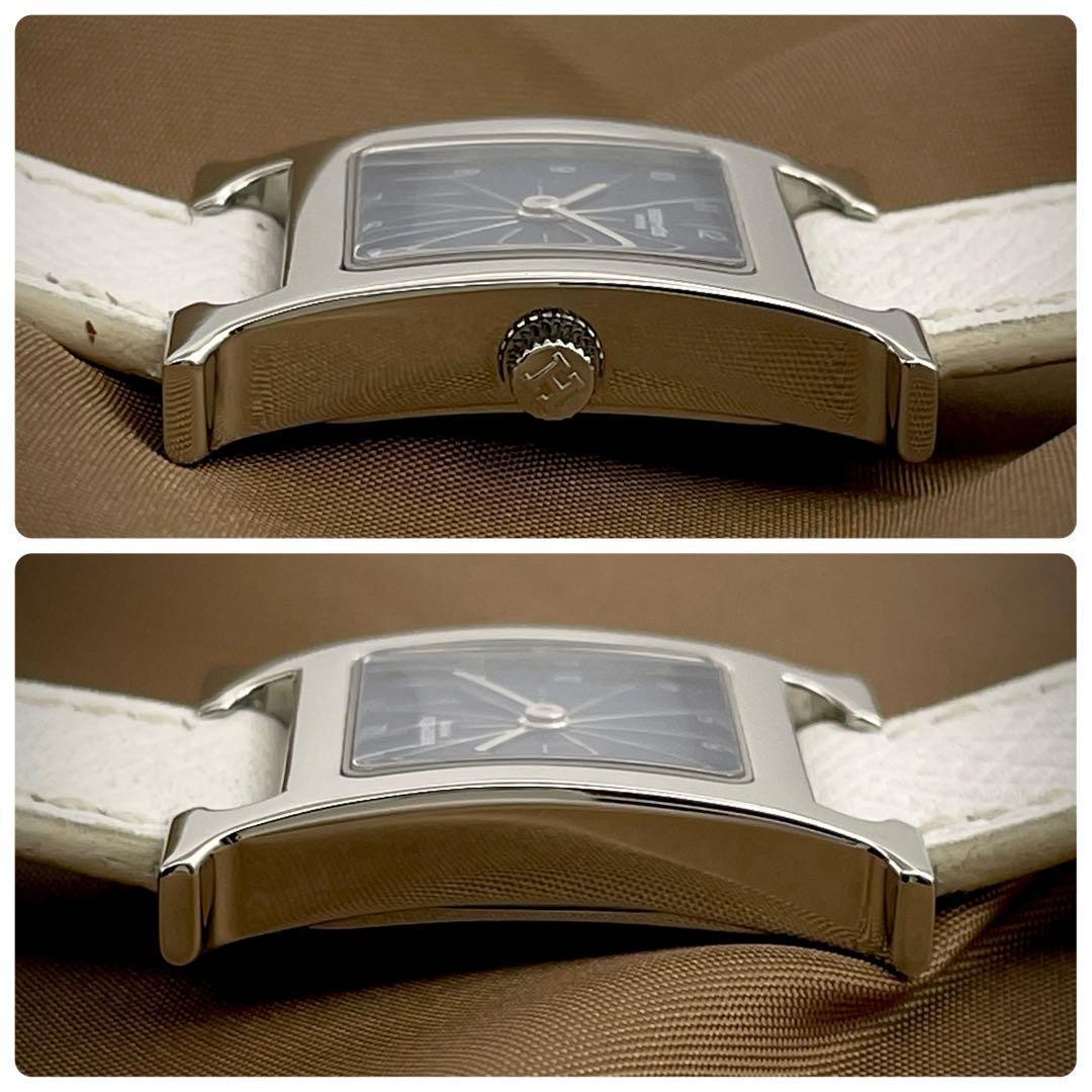 Hermes H Watch HH1.210 Double Tour Quartz White Ladies Japan 075605
