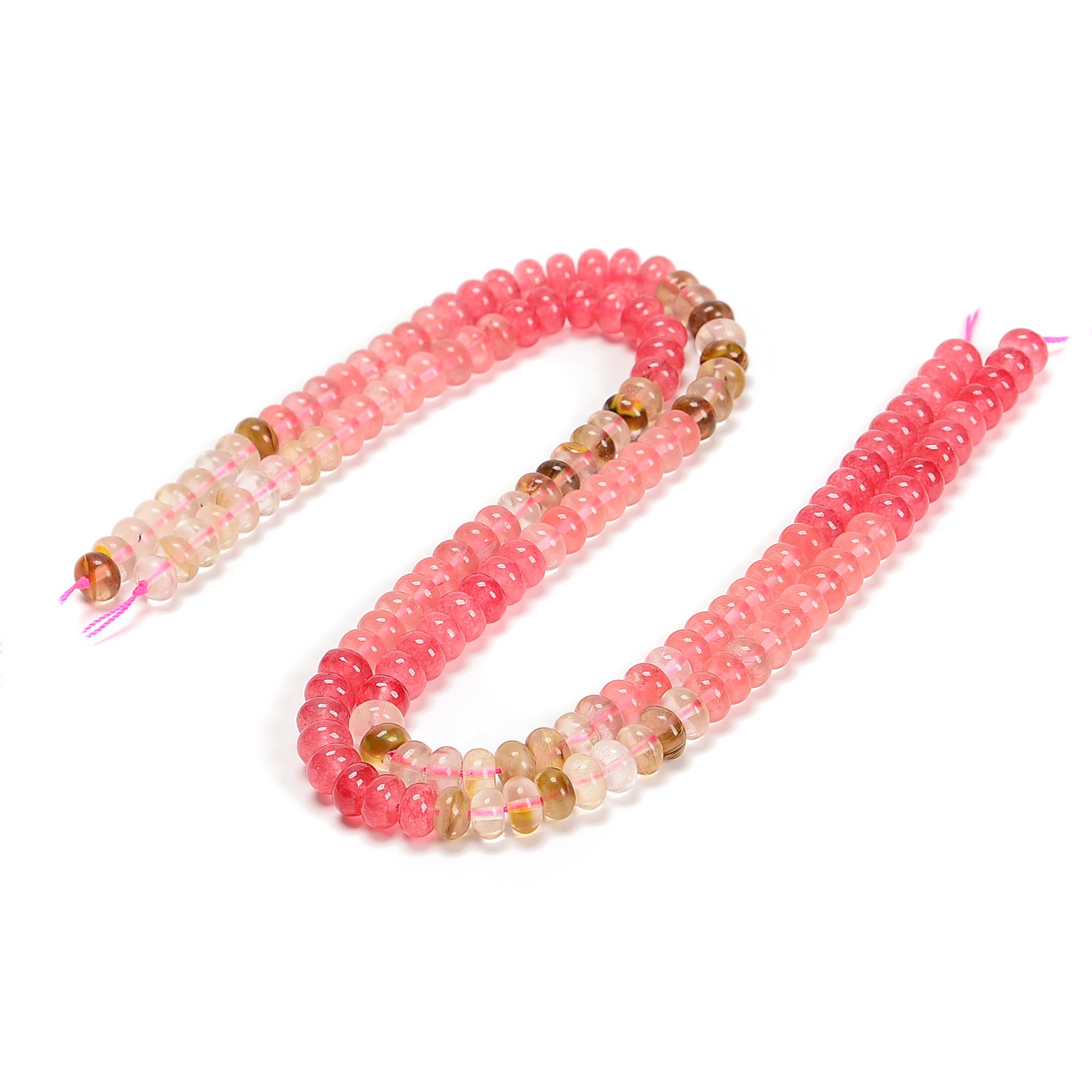 07-Multi-color Gemstone Smooth Rondelle Beads Size 5x8mm 15.5” Strand