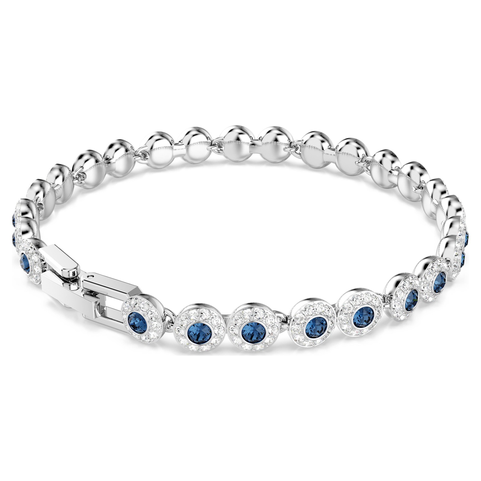 Swarovski Una Angelic Bracelet, Round Cut, Blue, Rhodium Plated 5733401