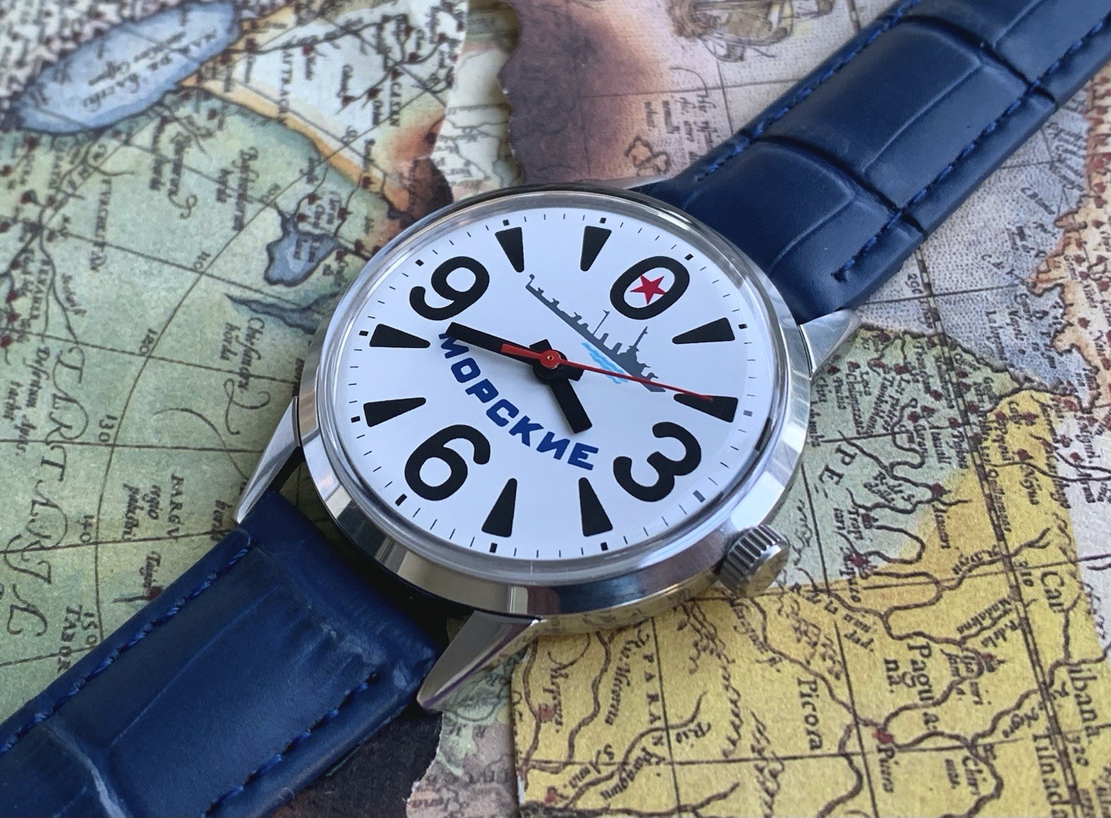 Raketa Big Zero Morskie Custom Watch Serviced USSR Raketa 2609HA Steel 36mm