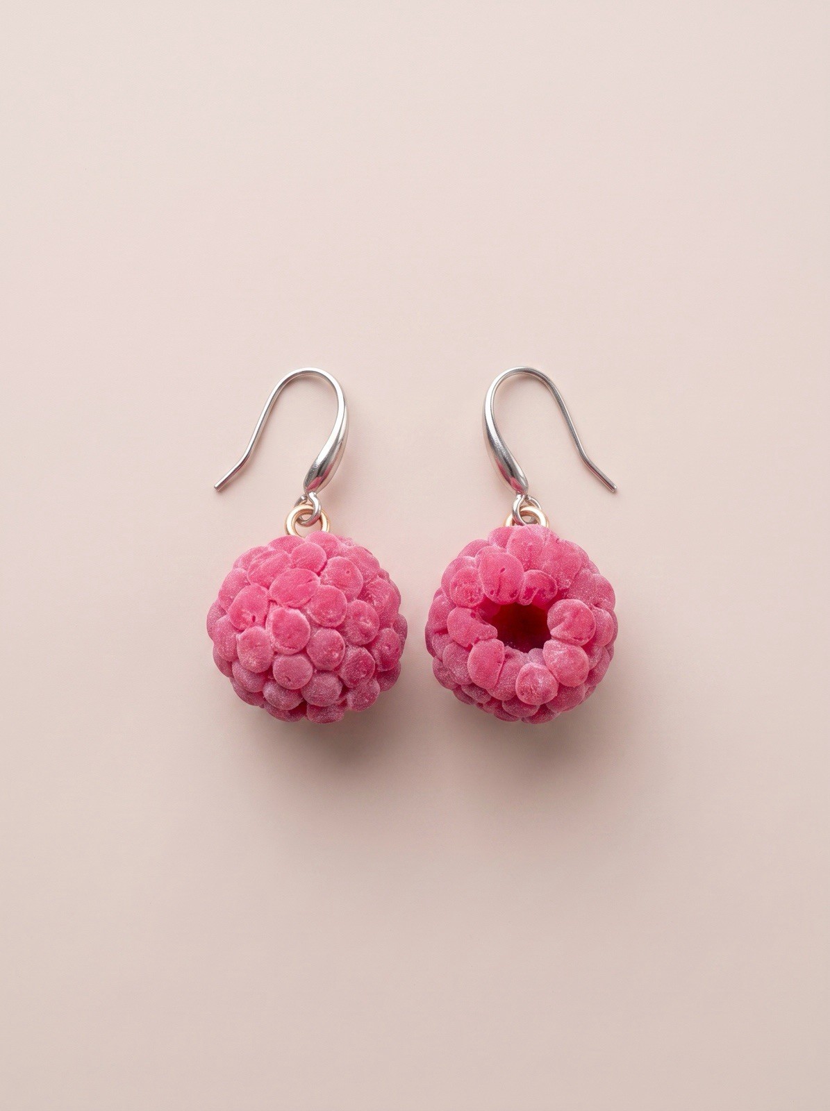 Lyra Art S925 Silver Raspberry Earrings | Handmade Kids Jewelry | Gift for Girl