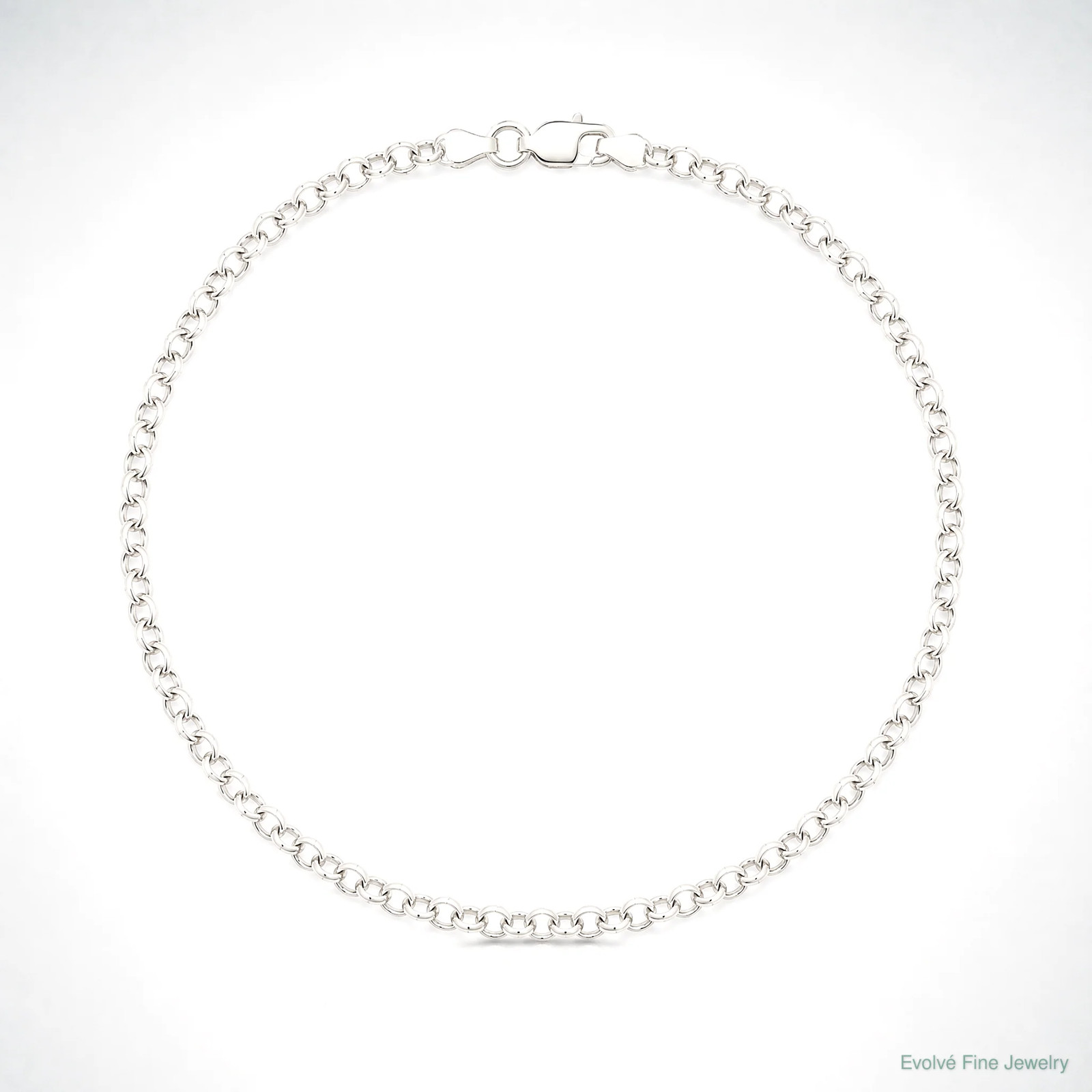 Sterling Silver 3.5mm Rolo Chain Bracelet 7″-8″
