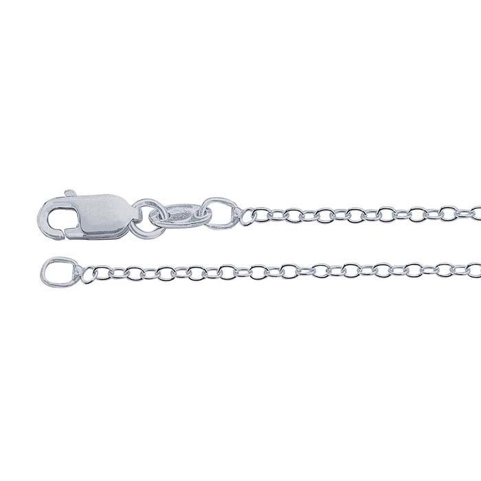 16″ Sterling Silver 1.3mm Oval Cable Chain Necklace