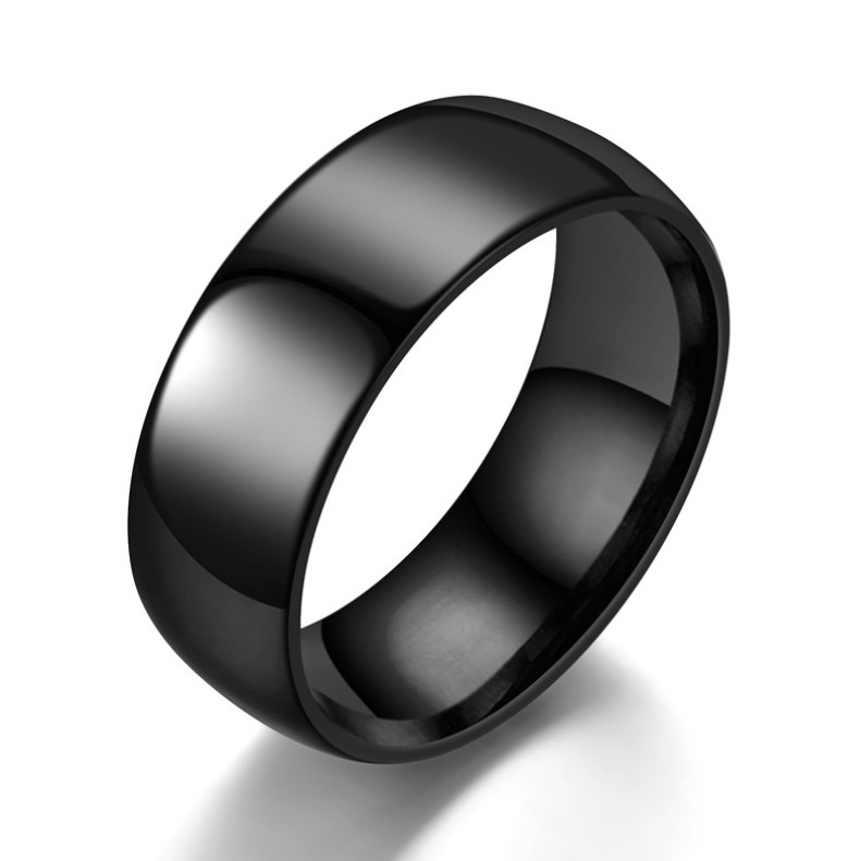 8mm Men Black Titanium Stainless Wedding Lover Couple Ring Gift Sz 6-13