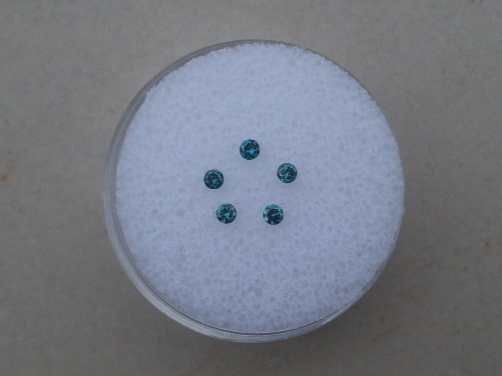5 Blue Natural Diamond Loose Faceted Rounds 1.8mm each