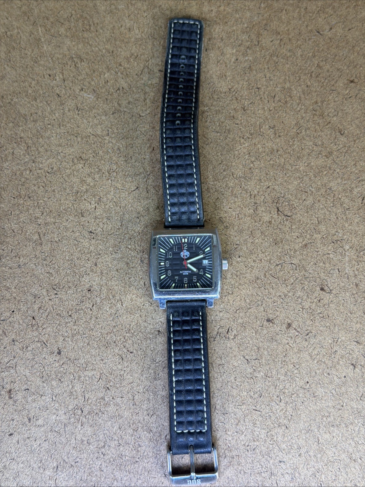 SUG Automatic Watch Reference No. 60362-364 Used Works 5 ATM Black/Silver