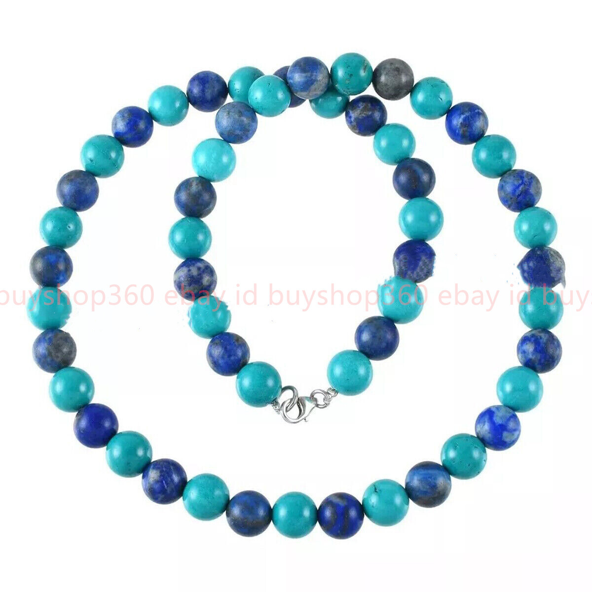8mm Natural Turquoise Blue Lapis Lazuli Gemstone Round Beads Necklace 16-36in