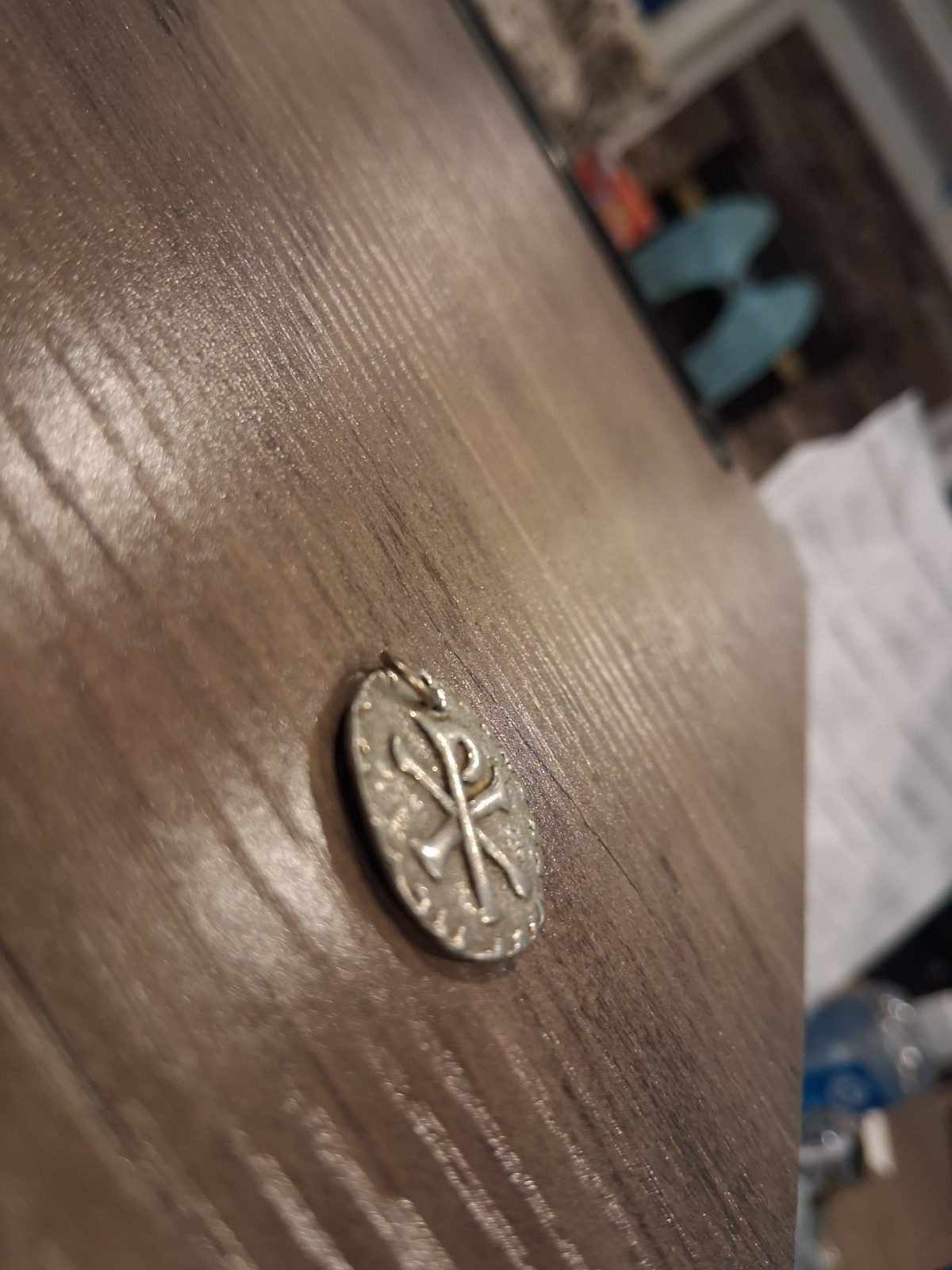 Artisan Blackbeard Smithy .999 Fine Silver Chi-Rho Pendant Medallion Hand Forged