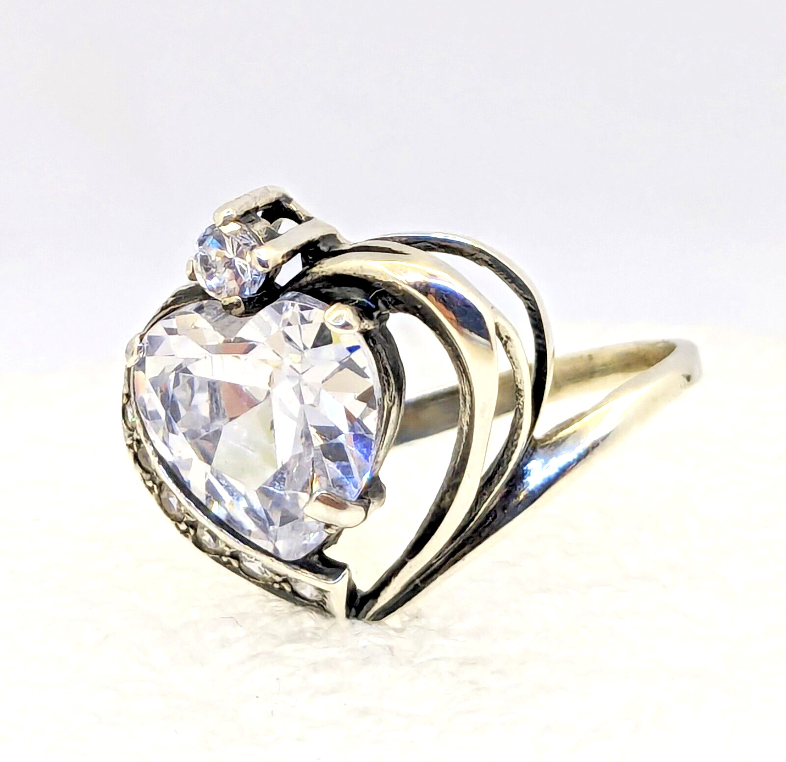 Vintage Luxury RING Silver 925 with Big Bright Stone -size: 8.5US (18mm)| UA #60