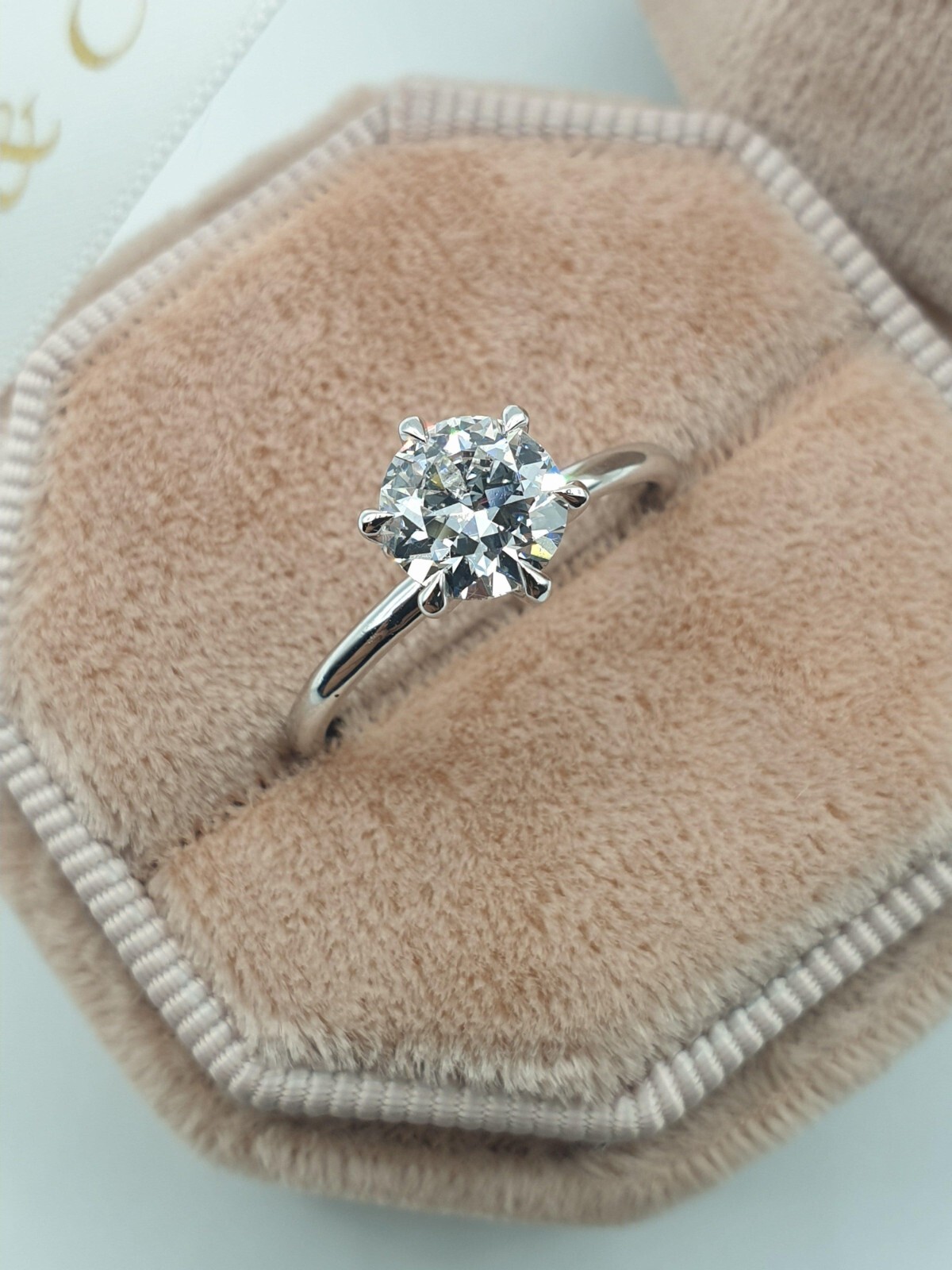 Lab Grown 1 Ct Round IGI Certified Diamond 14K Gold Six Prong Wedding Ring D VS1