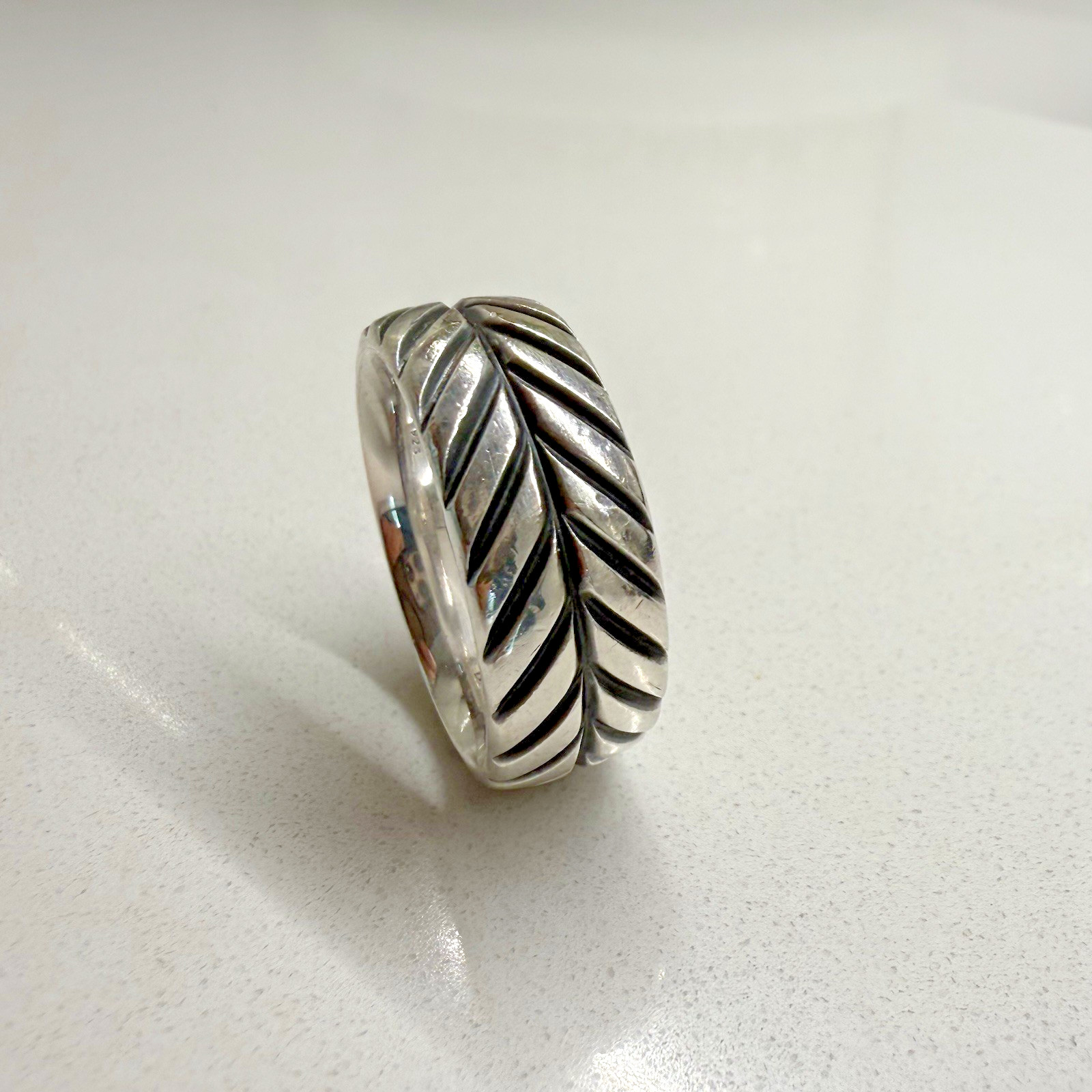 DAVID YURMAN Sterling Silver Chevron Band Ring