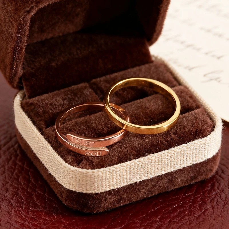 Adjustable Opening Trust God Ring Believe God Couple Ring Men’s And Women’s