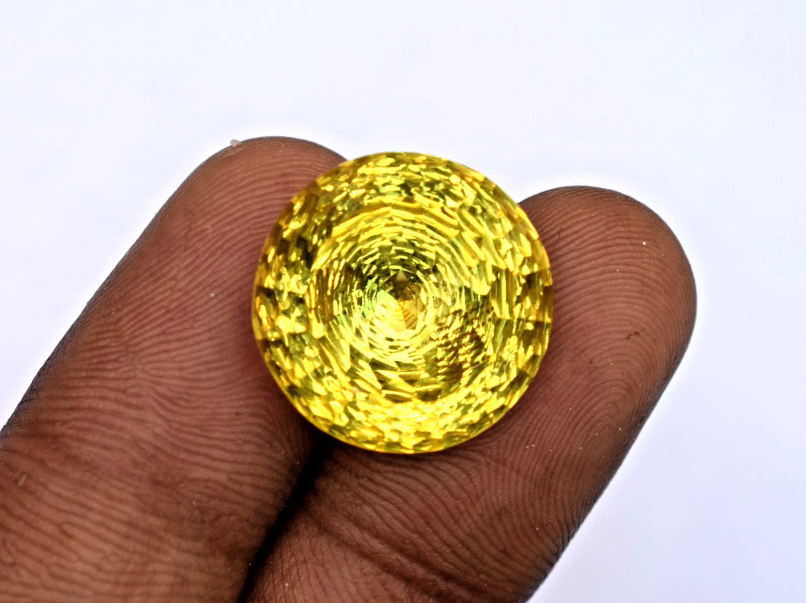 25 CT Natural Yellow Sphene Master Round Cut Certified Loose Gemstone Rare Find