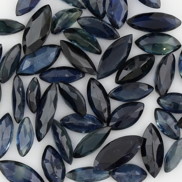 BLUE SAPPHIRE MARQUISE CUT 5 CARAT LOT OF MEDIUM TO LARGE SIZES F-3735