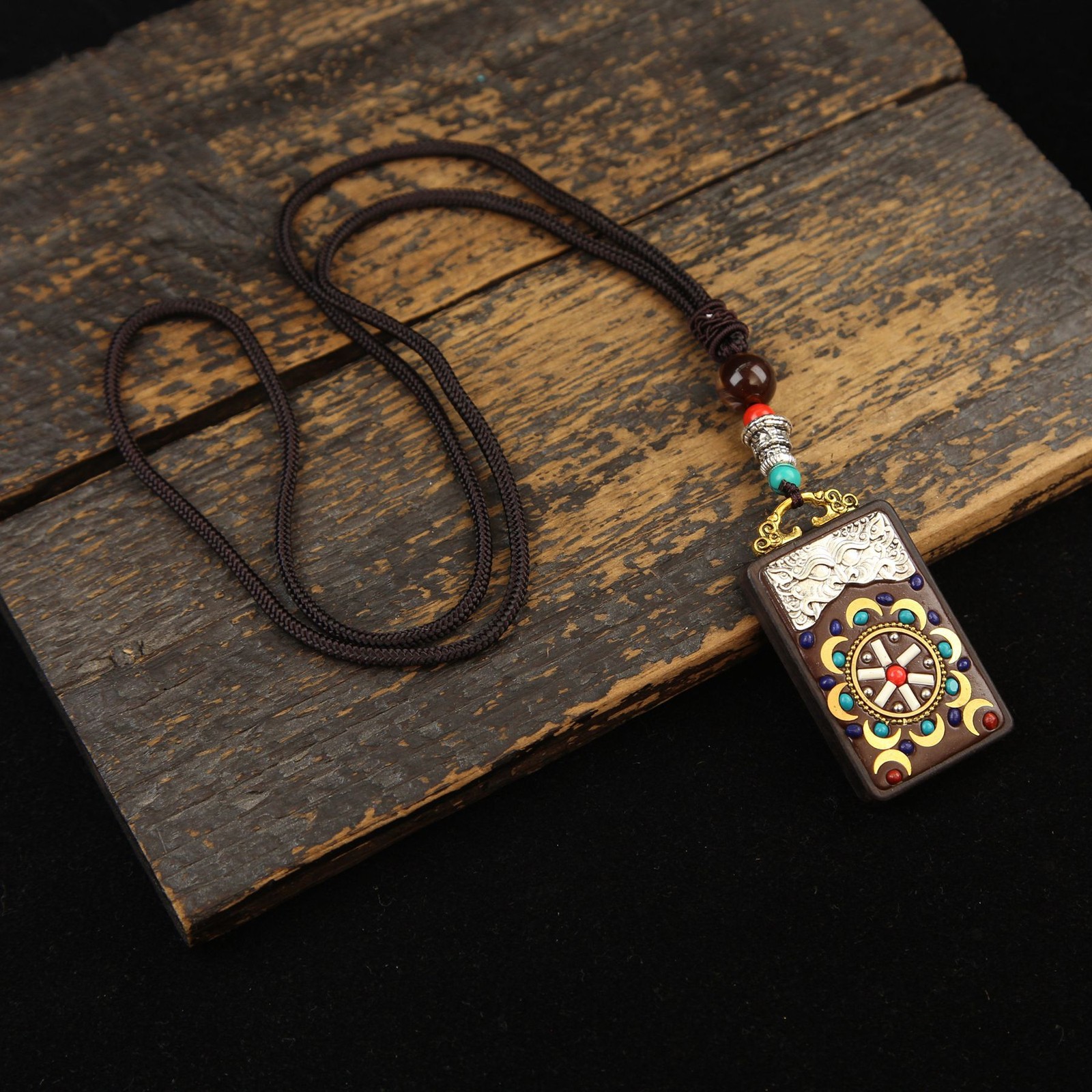 Ebony Nepalese Peace brand vintage necklace accessory necklace amulet handmade