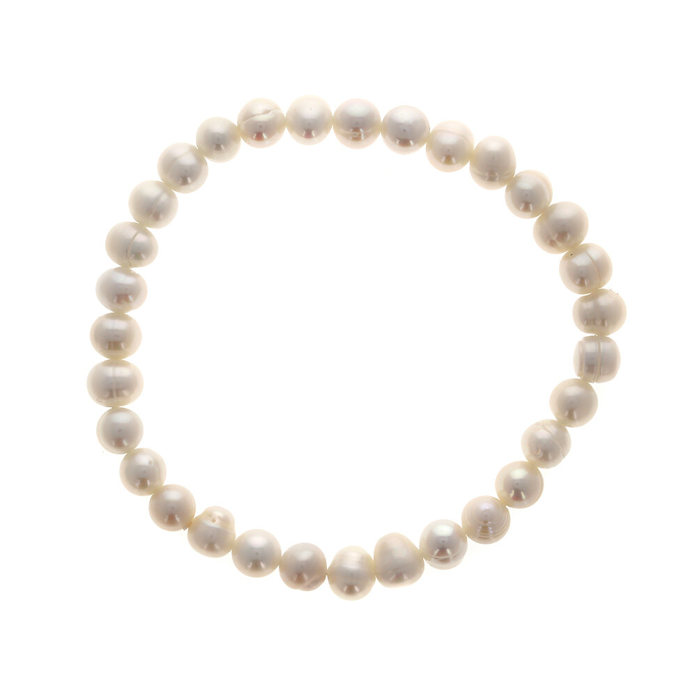 Small Pearl Stretch Bracelet, Genuine Cultured Freshwater Pearls, Bracelet, 7.5″