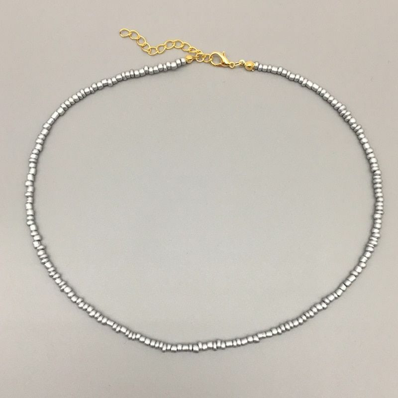 Women Necklace Seed Beads Strand String Beaded Short Jewelry 16 Inches Chokers