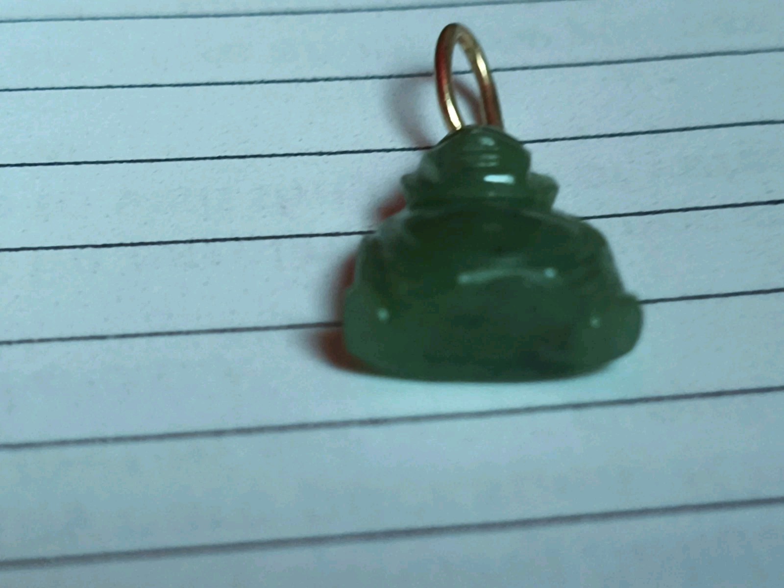 1″ LIGHT GREEN JADE/JADEITE BUDDHA PENDANT w/GOLD BAIL VERY RARE BUY IT NOW $189