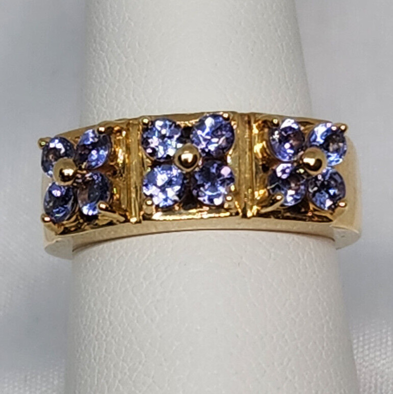 Beautiful 14K 12 Stone Tanzanite Ring approx. 1.2 carats TW