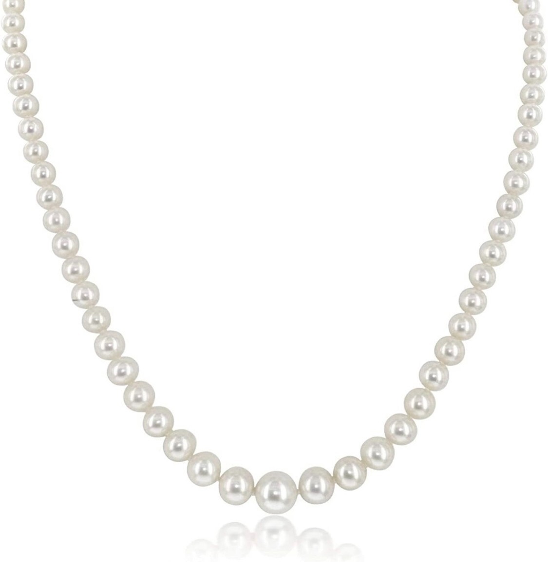 Women’s Necklace Graduated Shell Pearl Necklace UNISEX Lobster Clasp 20 Inch