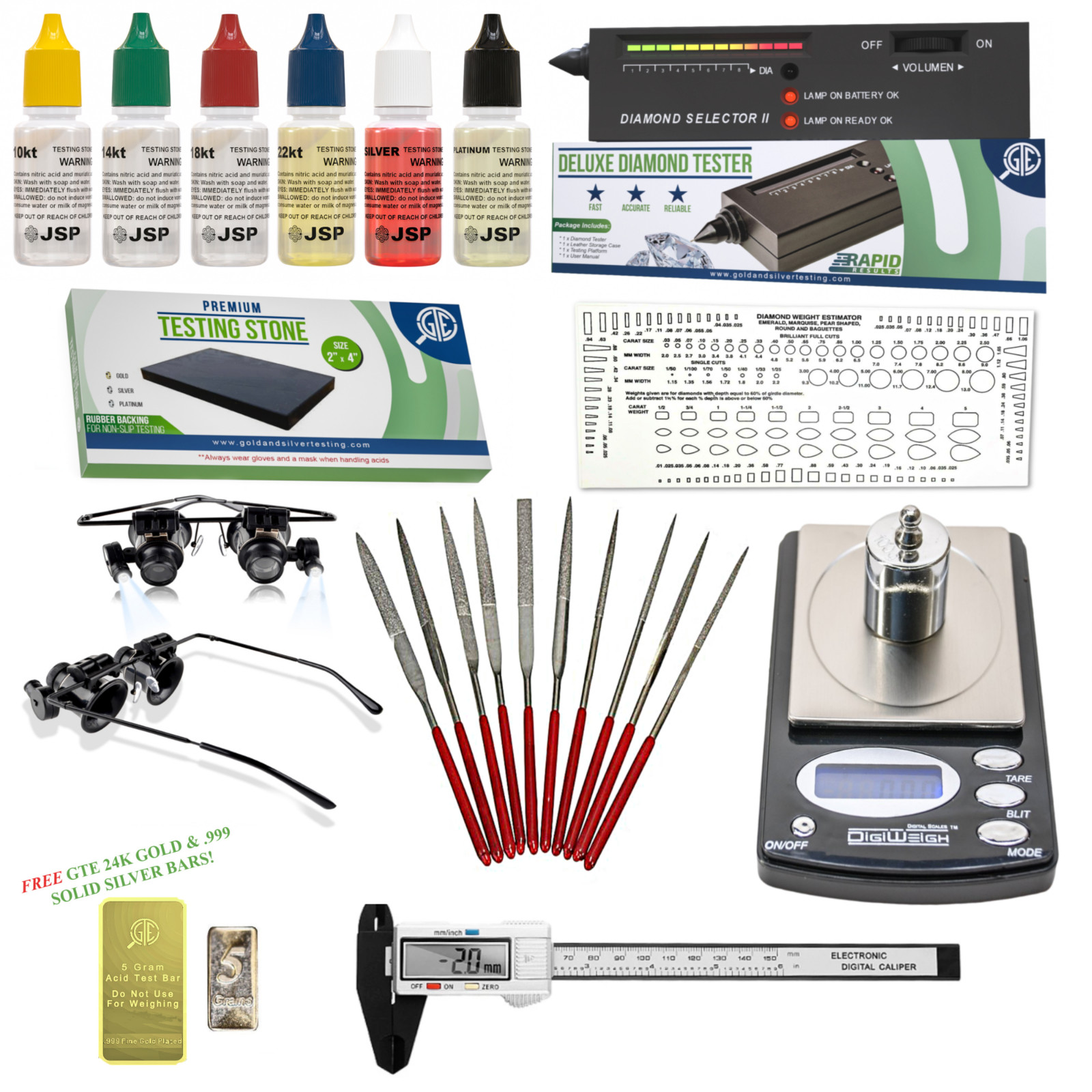 Gold Silver Test Kit Electronic Diamond Tester Troy Ounce Digital Scale Caliper