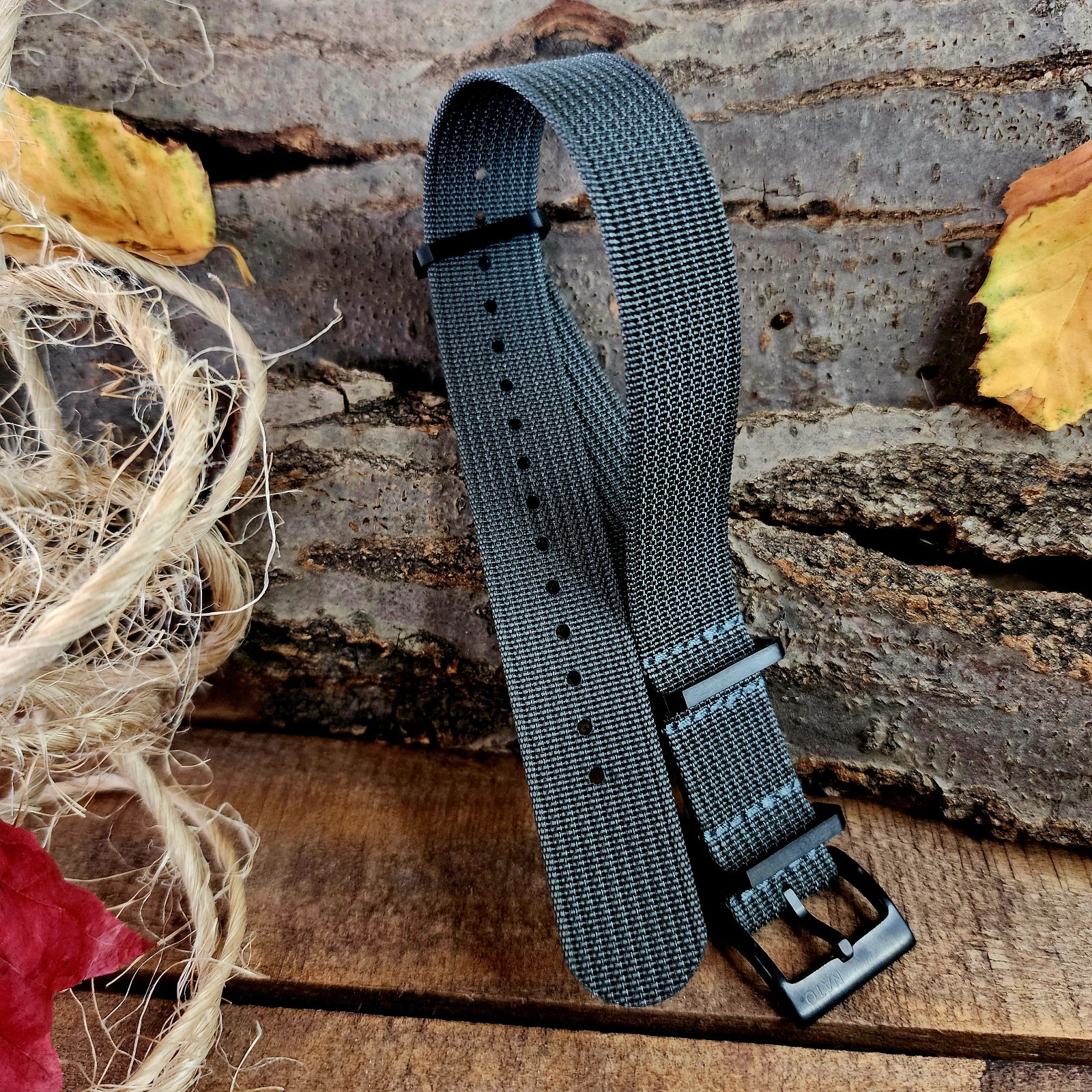 NATO strap Ribbed Fall Colors PVD Buckles Heavy Duty Water Resistant Watchbands