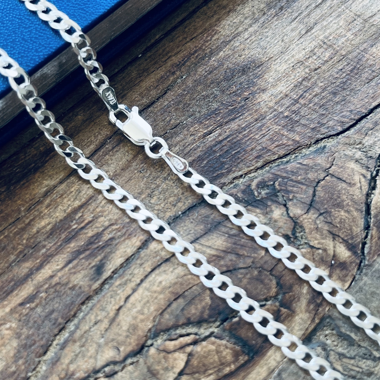Real Solid Sterling Silver Mens Boys Curb Cuban Bracelet or Necklace