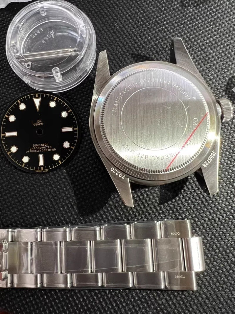 for 41MM 2824 watch case + dial + hands + Strap Sapphire DIY SET