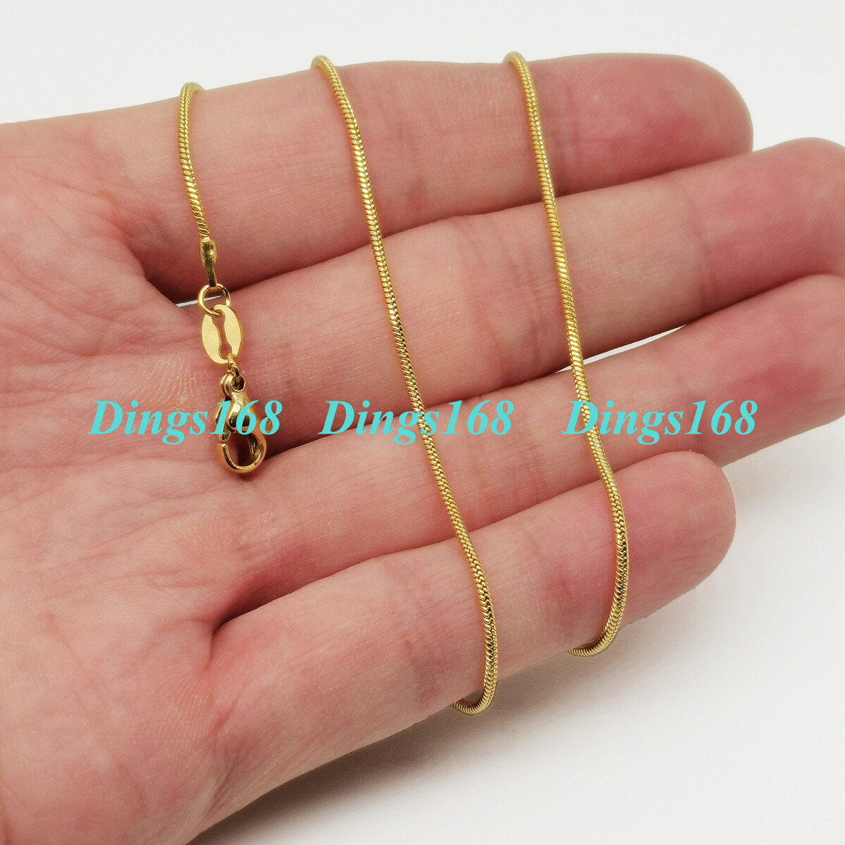 Men&Women’s 18K Gold Filled Tarnish-Free Classic 1.6mm Wide Snake Chain Necklace