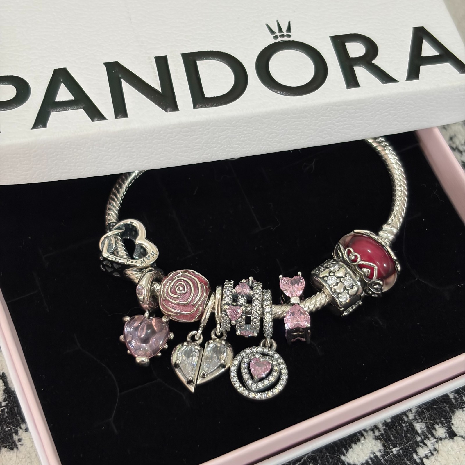 100% NEW PANDORA 925 Silver Splittable Mother & Daughter Dangle Charm, 792643C01