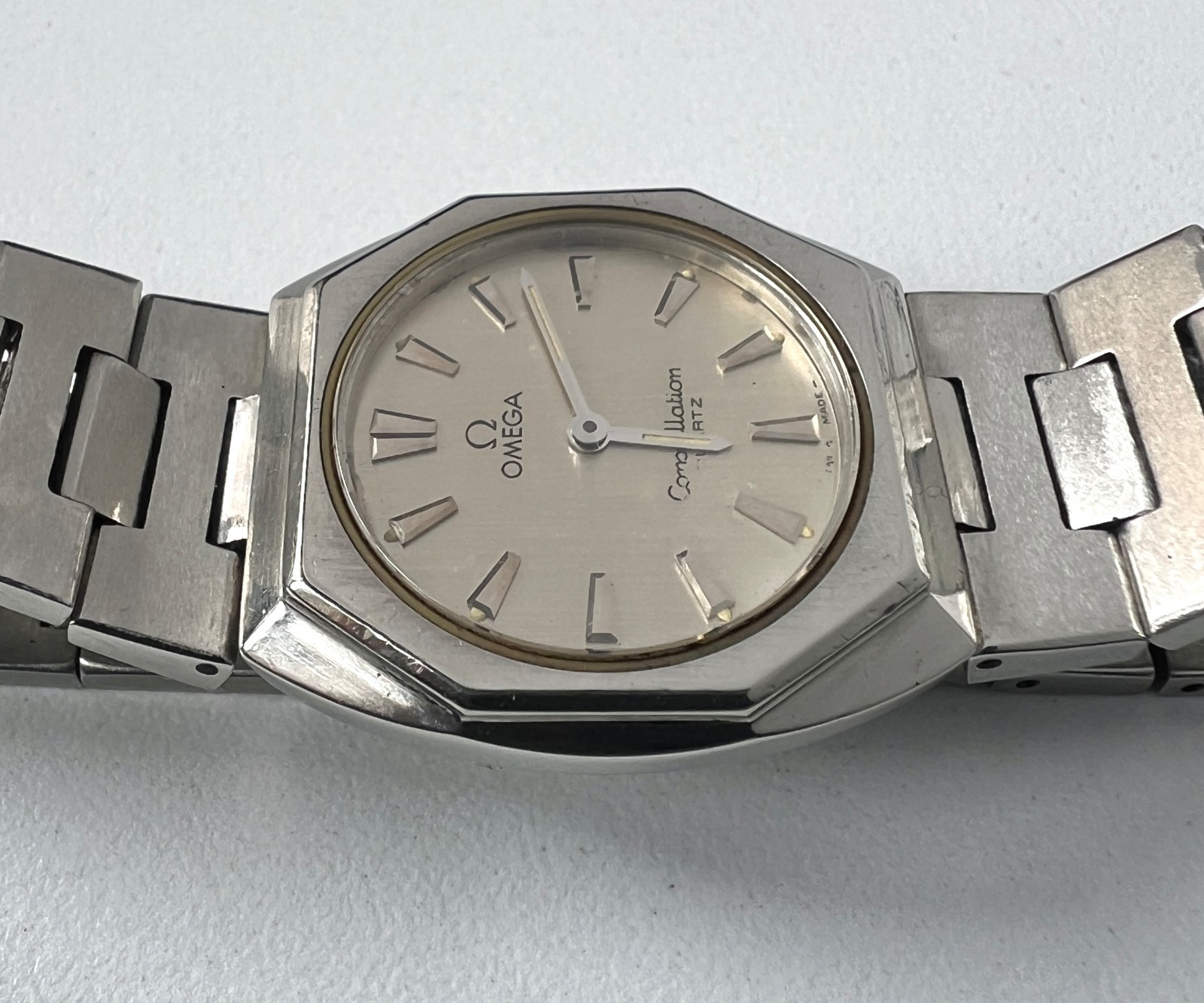 OMEGA Constellation Quartz Watch Vintage Ladys Swiss Made Gray Dial 595.0007