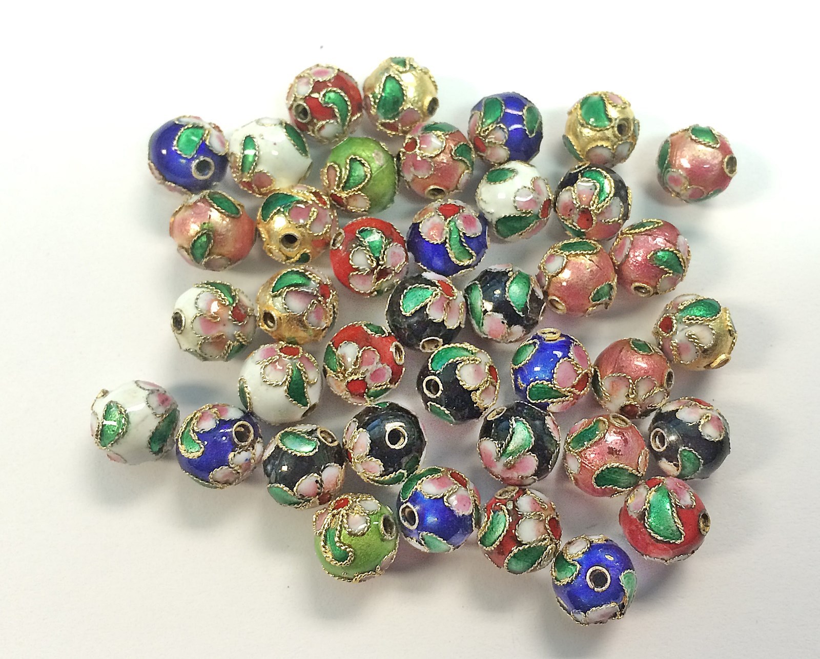 50 PCS 12mm New Handmade Mix Cloisonne Beads