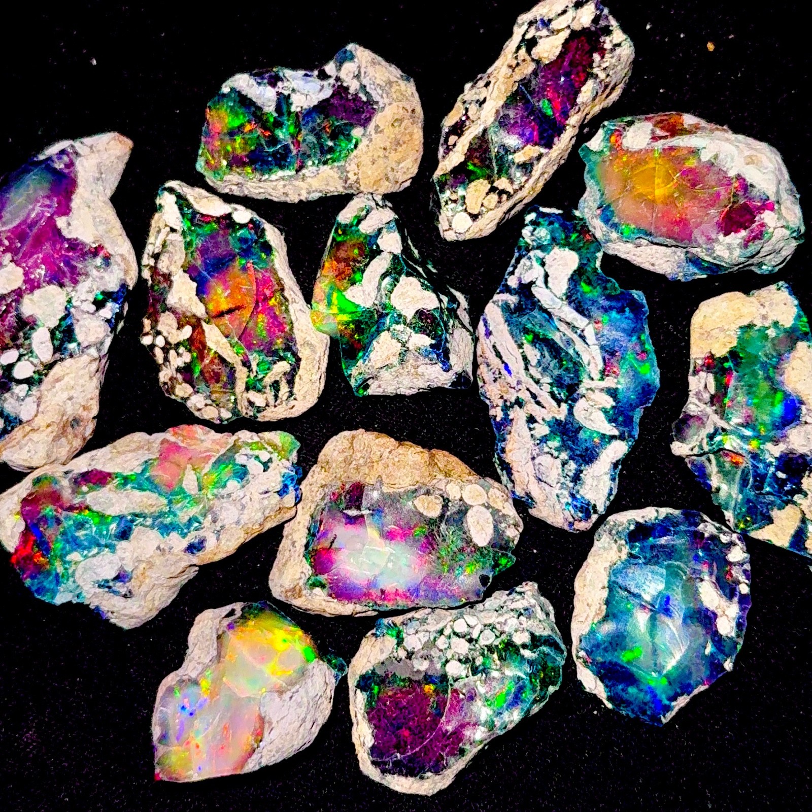 black dry opal rough, Cut grade dry opal large size gemstone, fire raw opal