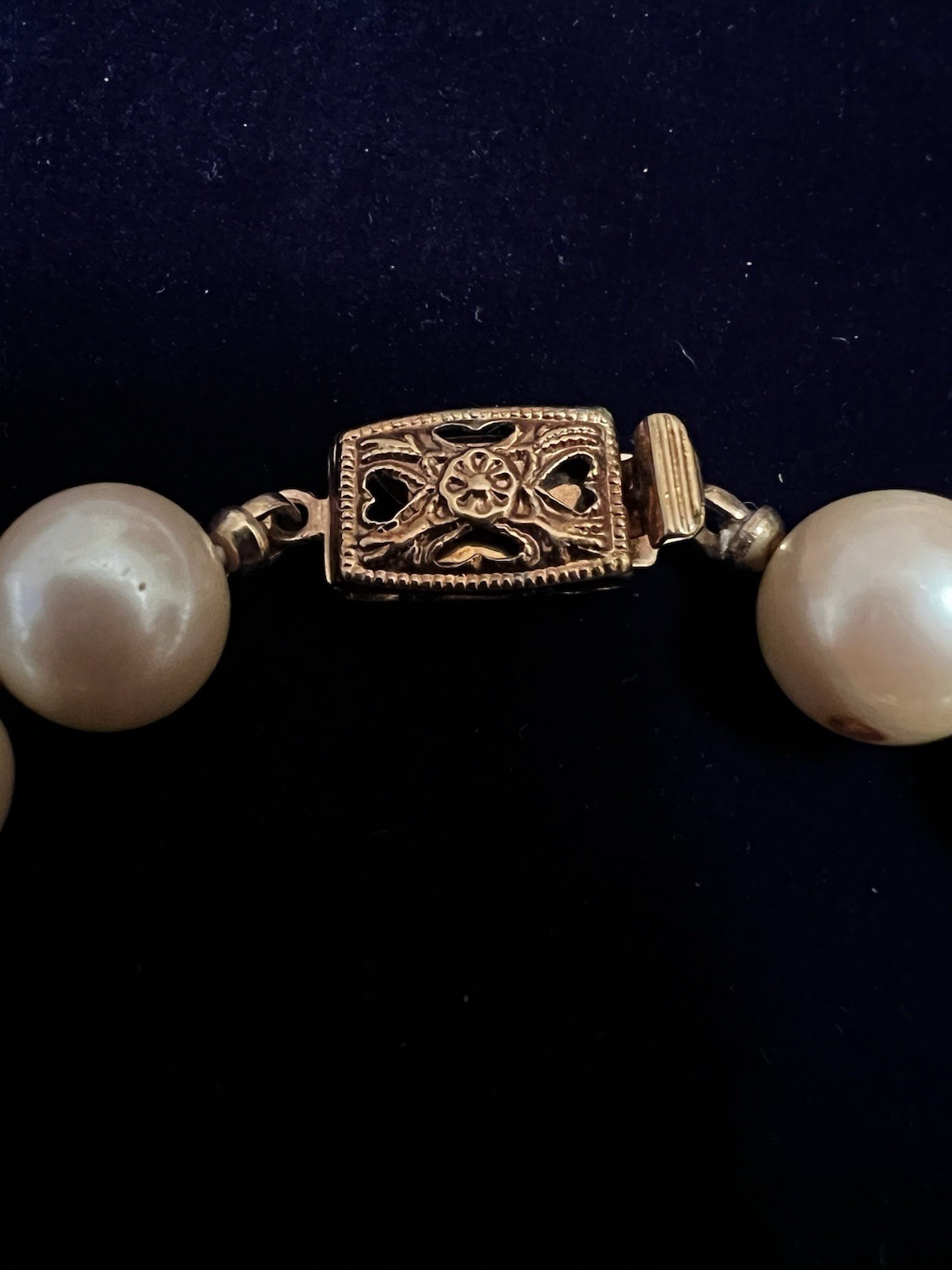 Monet Signed Ivory Simulated Pearl Beaded Strand Necklace, Box Clasp