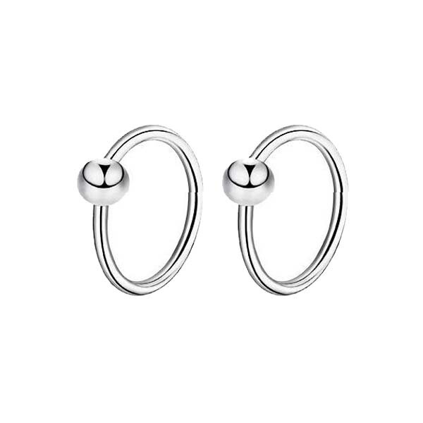 20Pcs Surgical Steel Captive Bead Nose Hoop Ring Lip Nipple Tragus Ear Piercing