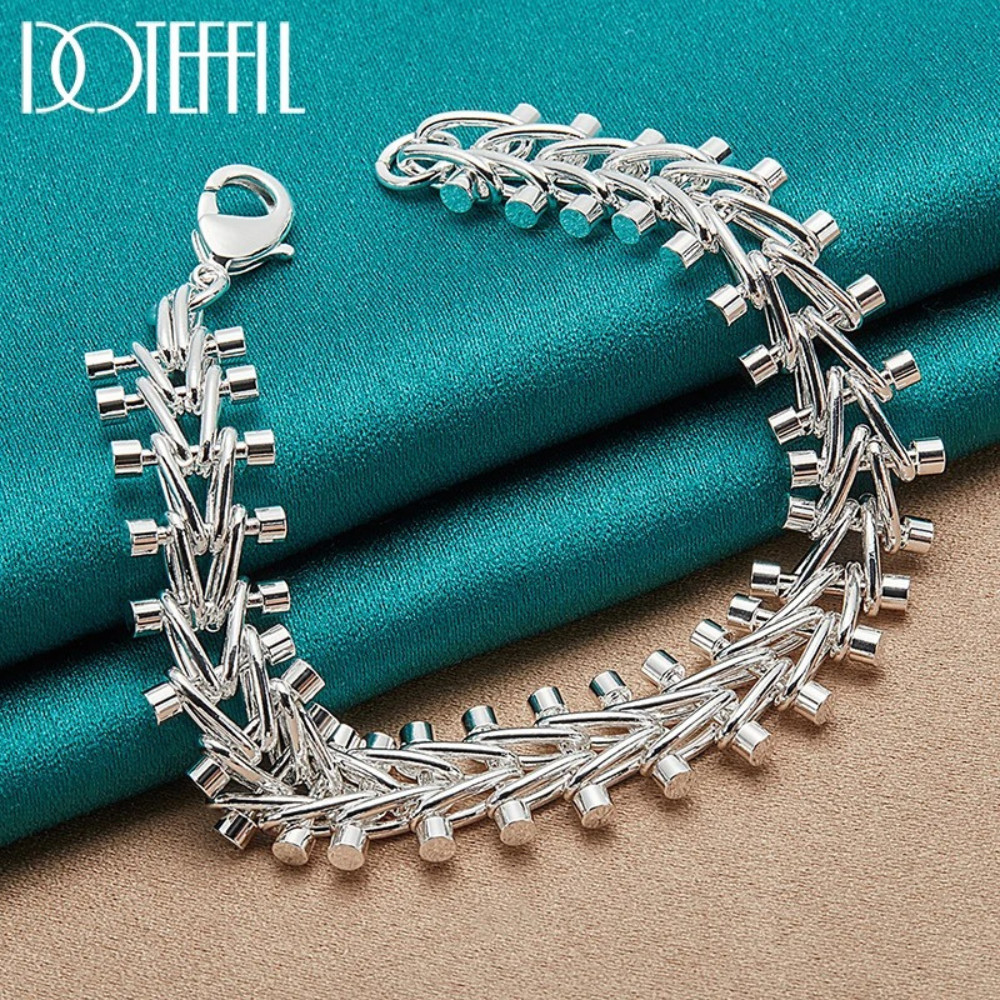 Unisex Women’s 925 Sterling Silver Bracelet 8 Inches 7.9MM Lobster L13
