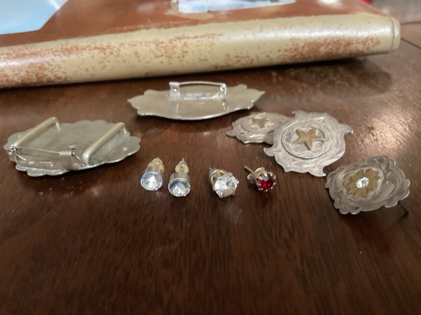 1 Horse And 1 Texas Star Western Pins And Assorted Earings