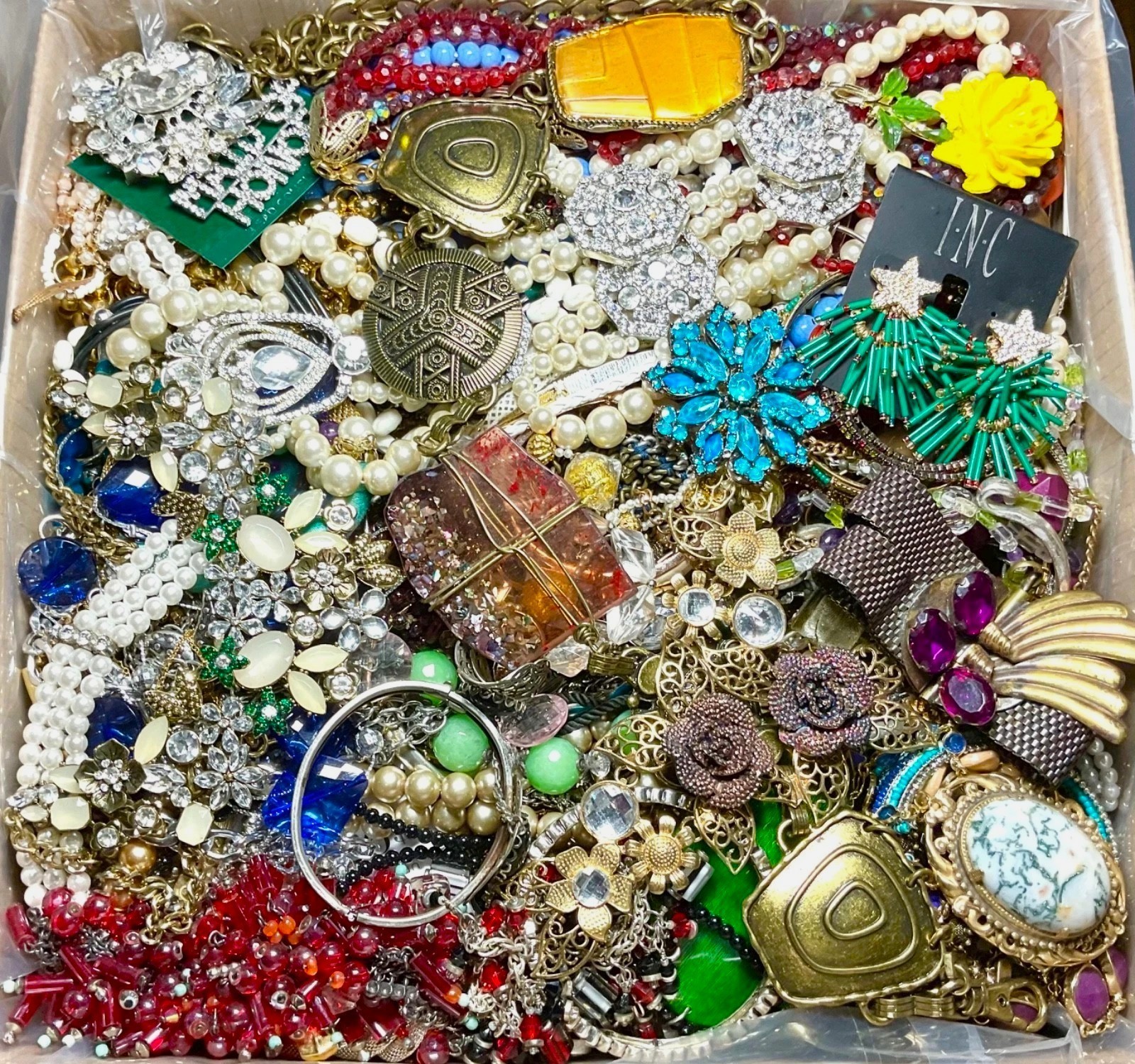 Tangled Jewelry Lot 3 Lbs Unsorted Unsearched Vintage & Modern Junk & Resale