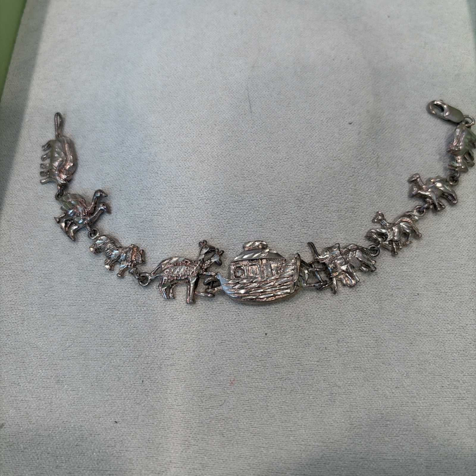 Sterling silver noah’s ark bracelet 7.5 Inches