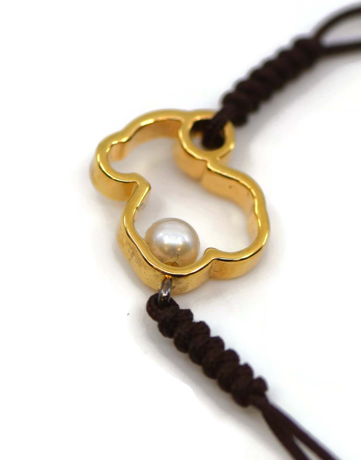 Tous Pearl Brown String 18K Yellow Gold Bracelet