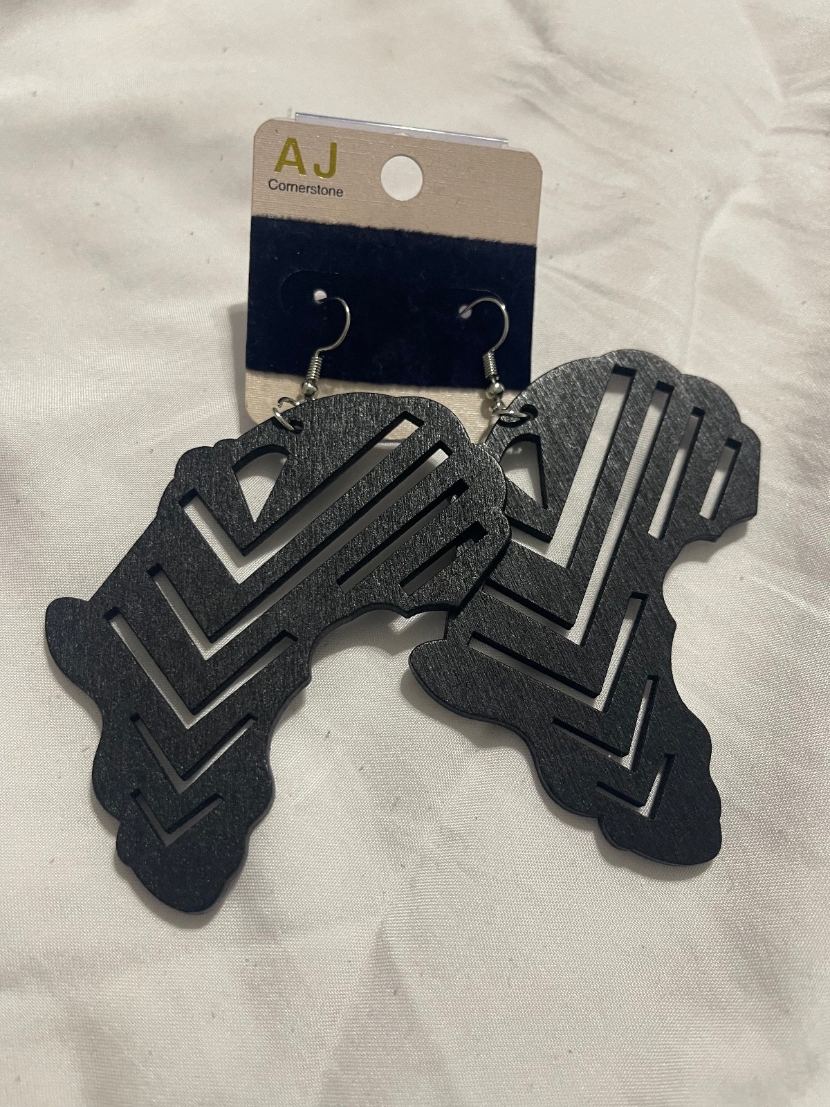 Large Afrocentric Wooden Africa Map Dangle Earrings – Brown