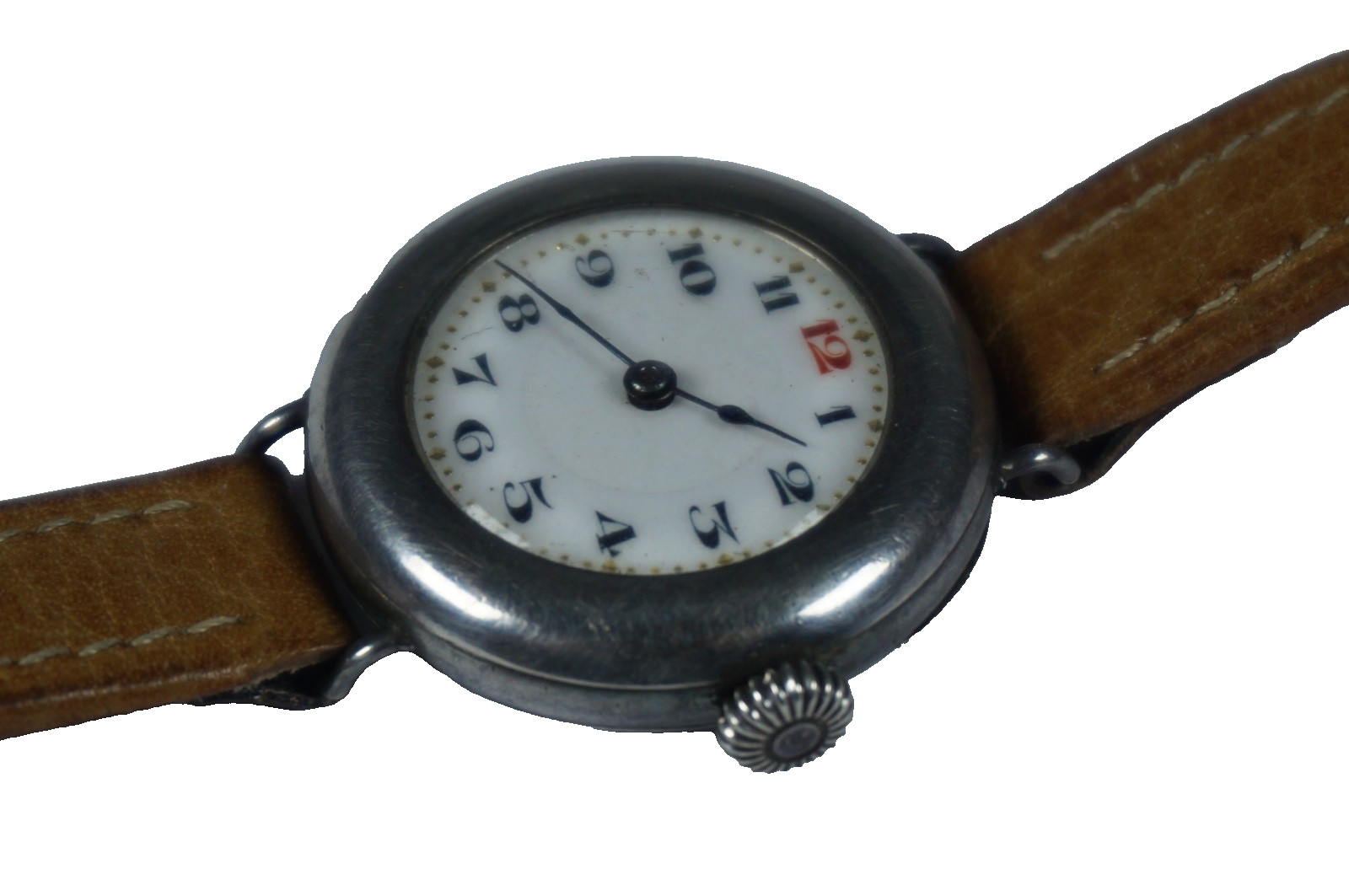 A Fully Hallmarked Sterling Silver Cased Early 20th Century Enamel Dial Watch