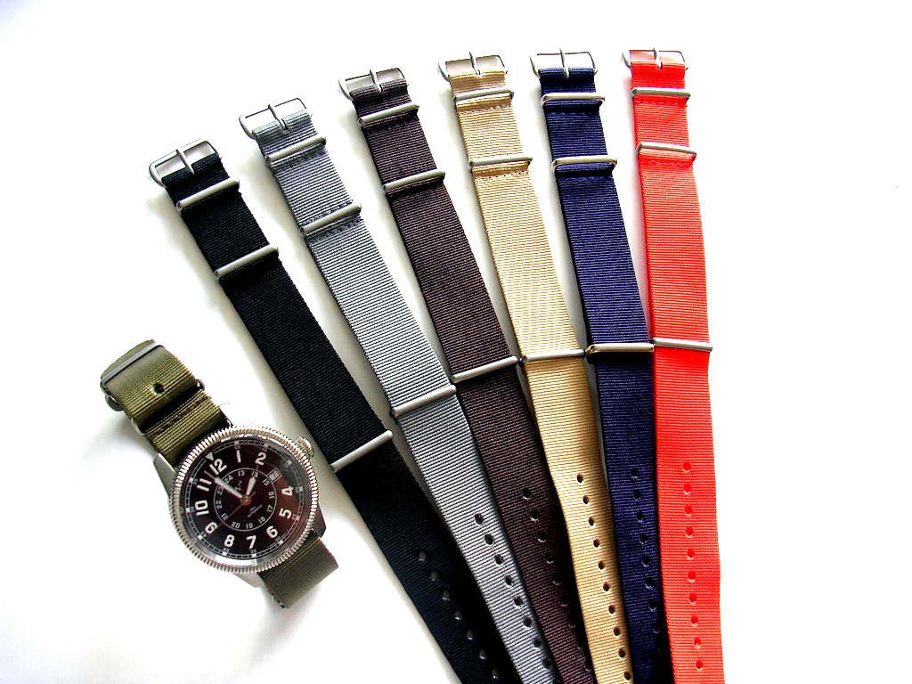 22mm Black Grey NATO g10 watch band strap Military RAF bonded IW SUISSE 18 20 24