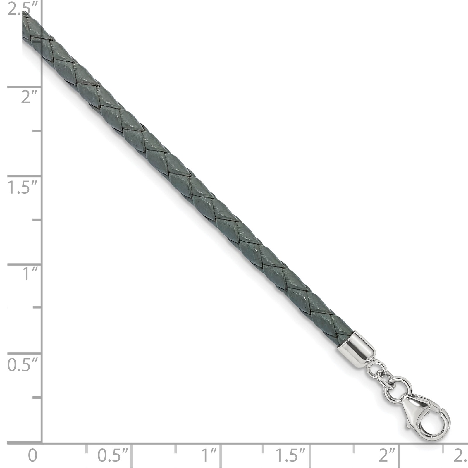 Silver Reflections Gray Leather 14 inch with a 2 inch extention Choker/Wrap Bra