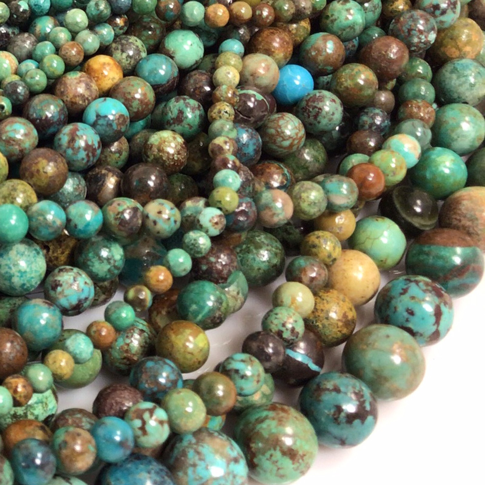 Grade AAA Natural Turquoise Round Loose Bead 15″ strand 4mm 6mm 8mm 10mm 12mm